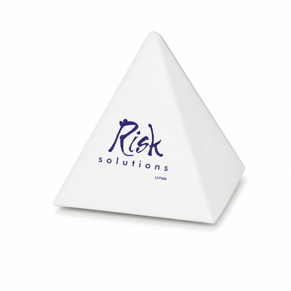Bedruckter Anti-Stress-Ball in Pyramidenform