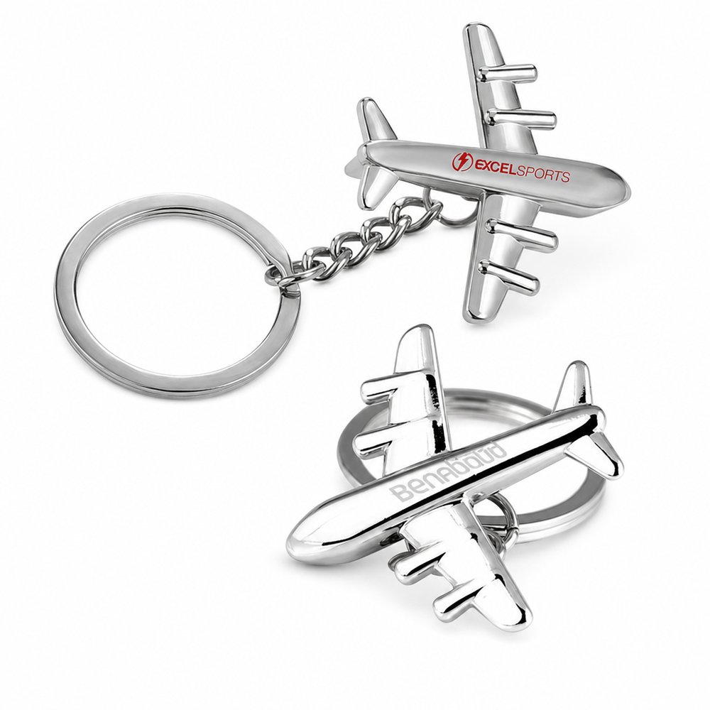 Flugzeugförmige Schlüsselanhänger aus Metall