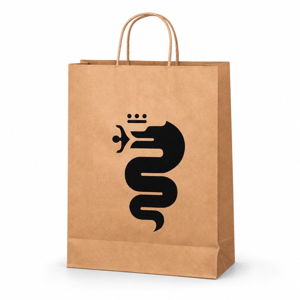 Papier-Showbag — Kraftpapier mit Kordelgriff