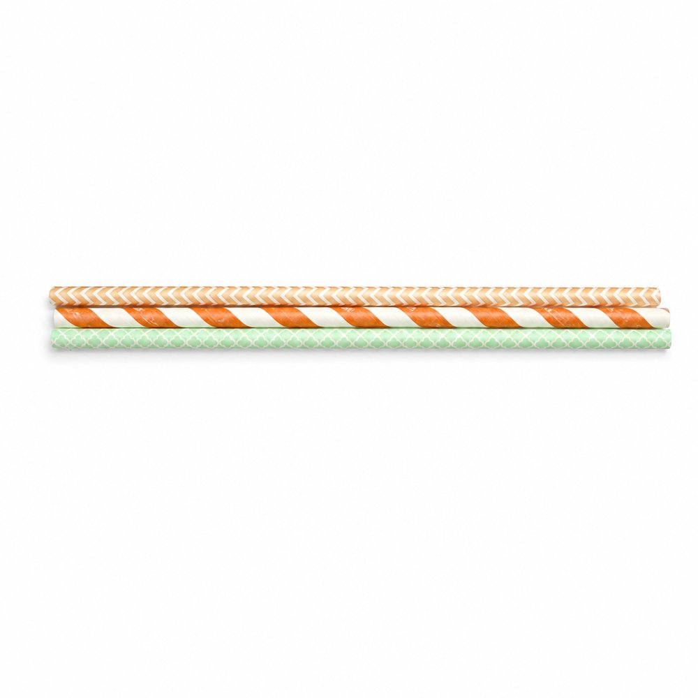 Strohhalme aus bedrucktem Papier (25 Stück)