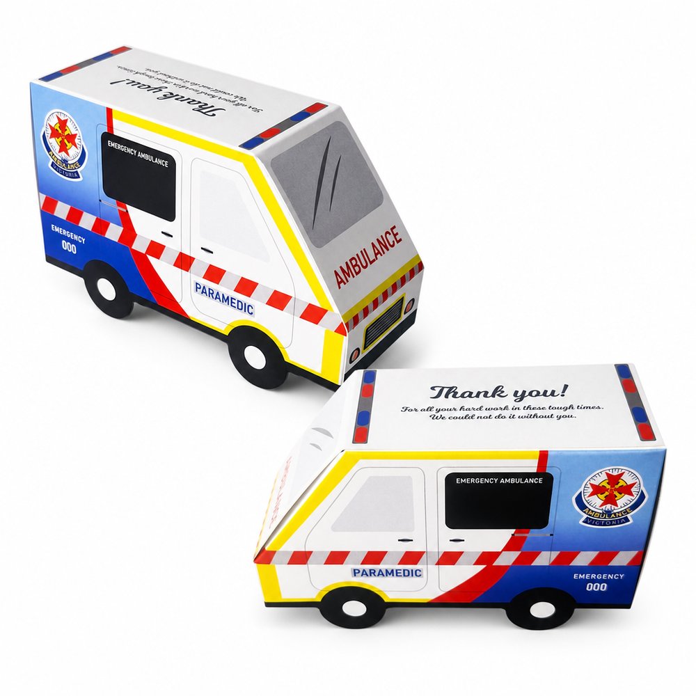 Krankenwagen-Süßigkeitenbox bedruckt
