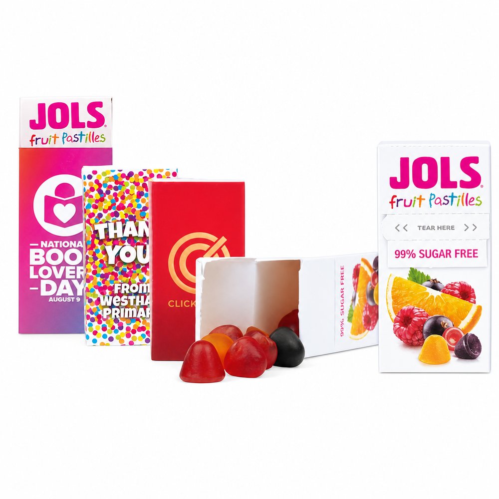 Jols Pastillen Mini-Box mit Bandbedruckung