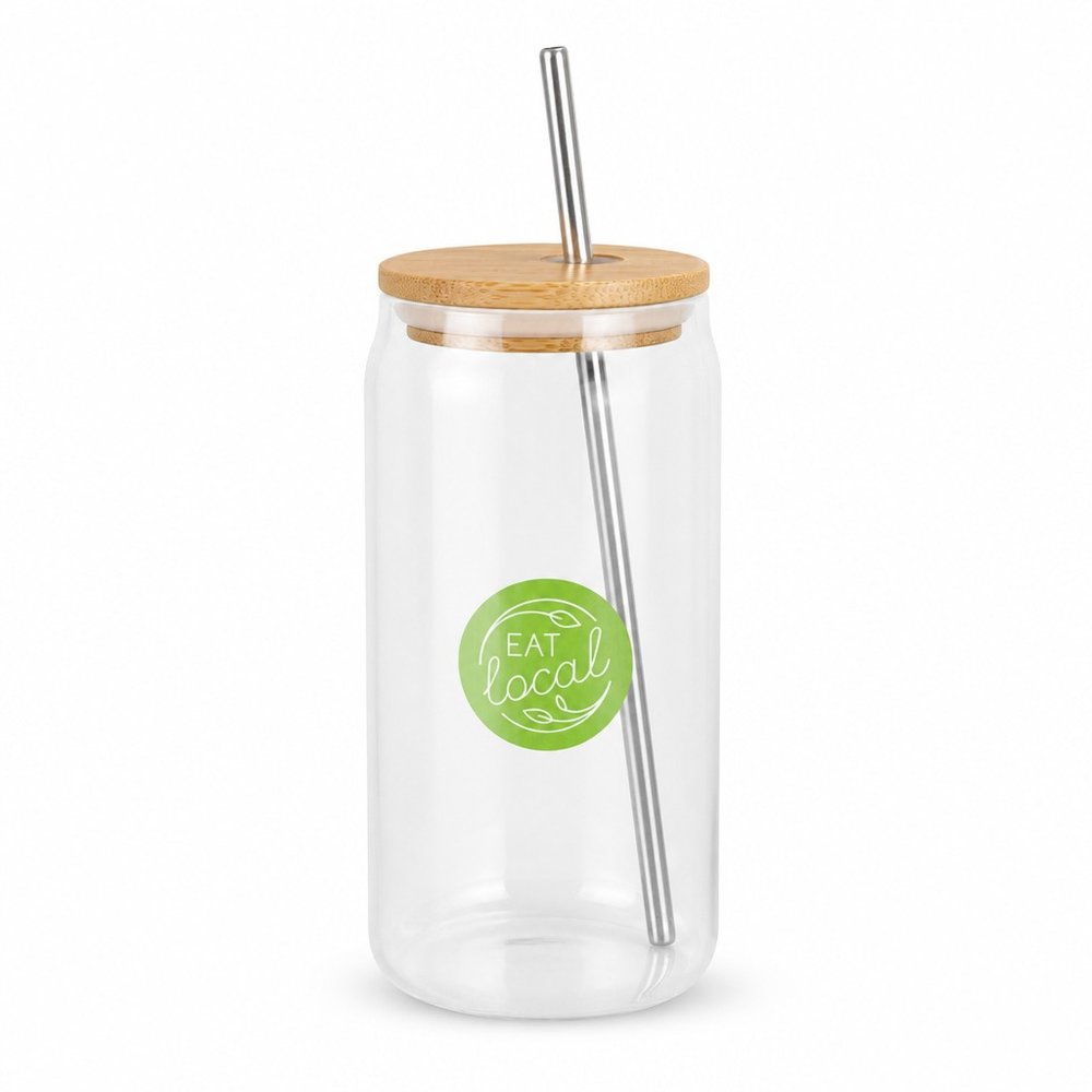 Fallon Borosilikat-Glasbecher mit Bambusdeckel