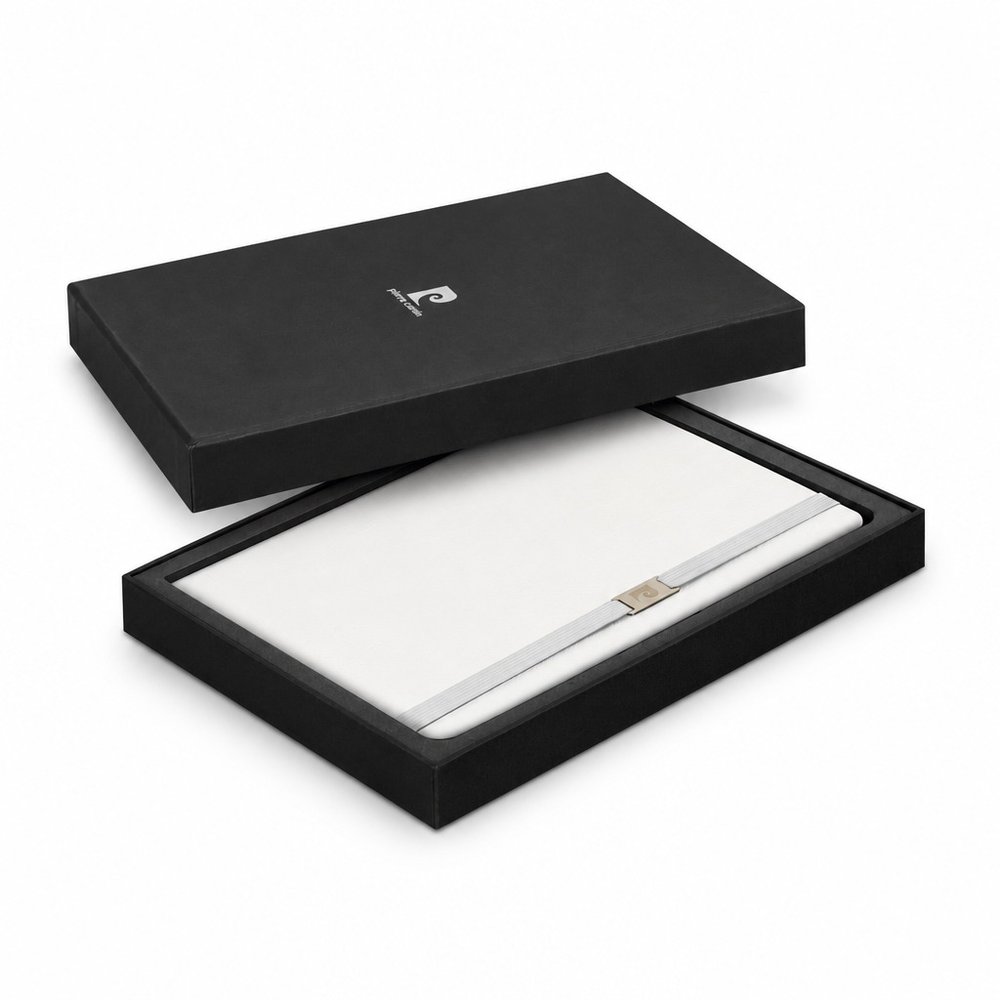 Pierre Cardin Nouvelle Cremefarbenes Notizbuch-Geschenkset