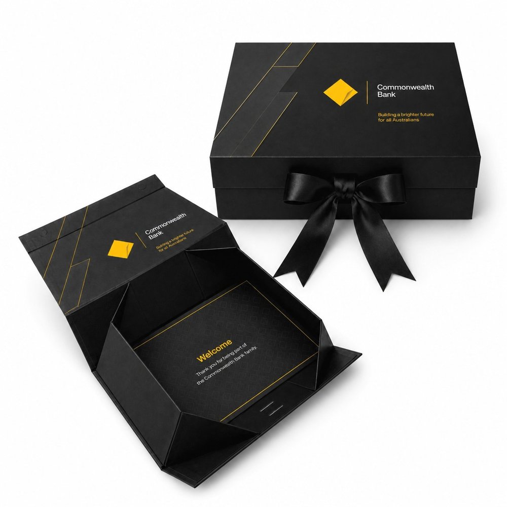 Magnetische Geschenkbox mit Band, Große Luxus-Präsentation
