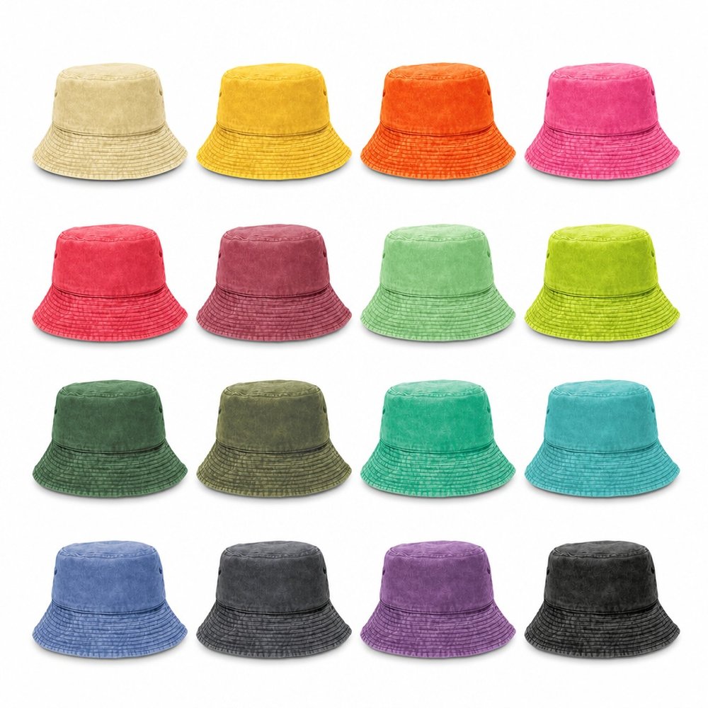 Bucket Hat aus gewaschenem Baumwolltwill