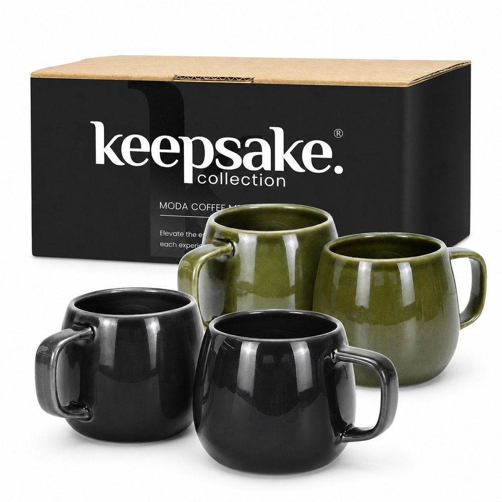 Moda Keramik-Kaffeetassen Duo, Töpfer-Glasur