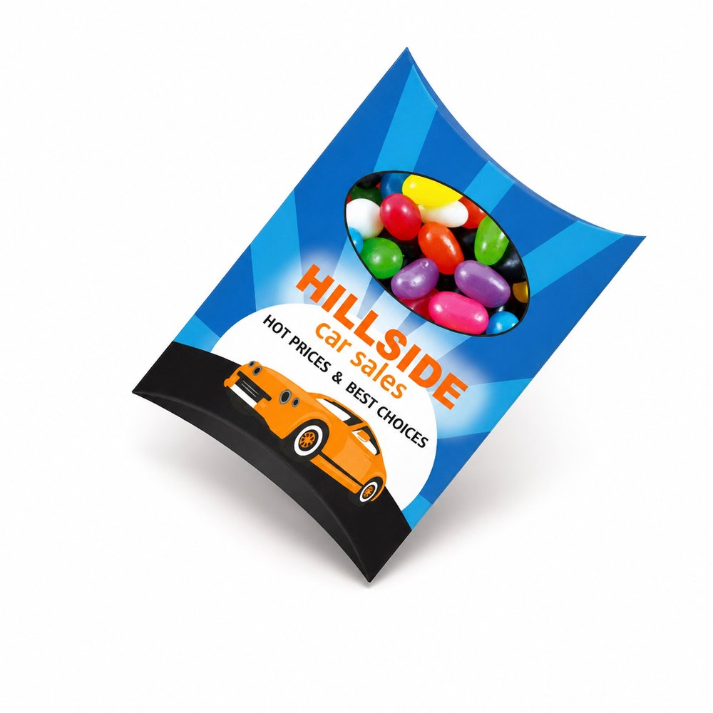 Vollfarbige bedruckte Fenster Kissen Boxen mit Jelly Beans