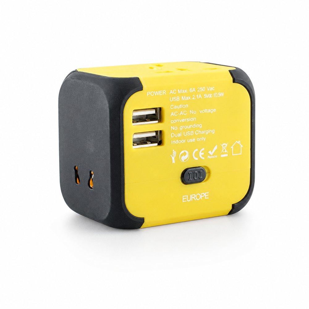 Farbige internationale USB-Reiseadapter