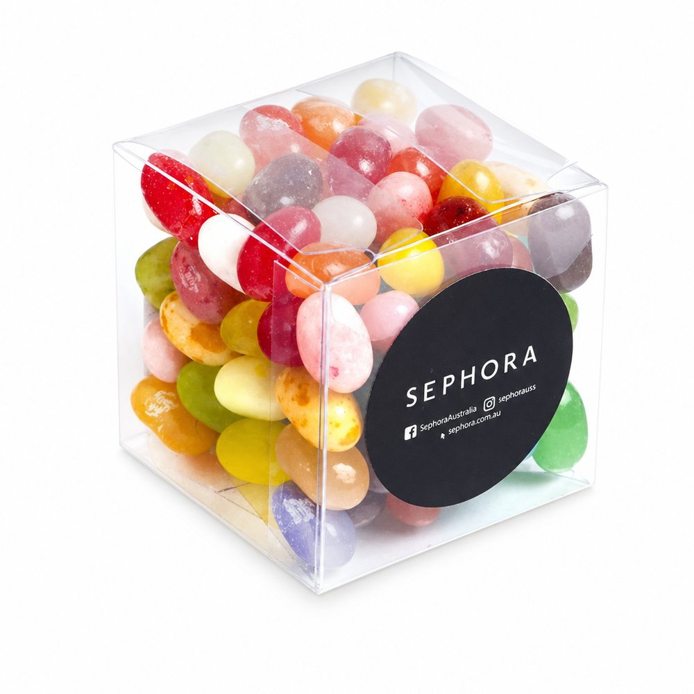 Würfel gefüllt mit JELLY BELLY Jelly Beans (110g)
