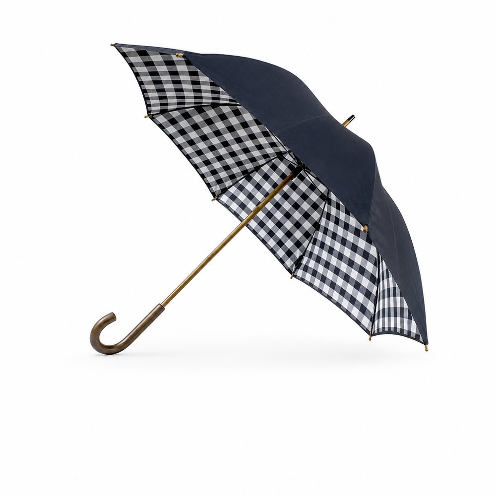 Karierte Schwarzweiss-Regenschirme