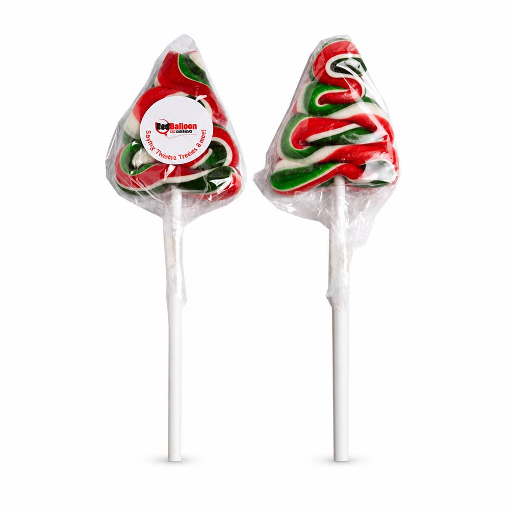 Individuelle Lutscher in Weihnachtsbaumform
