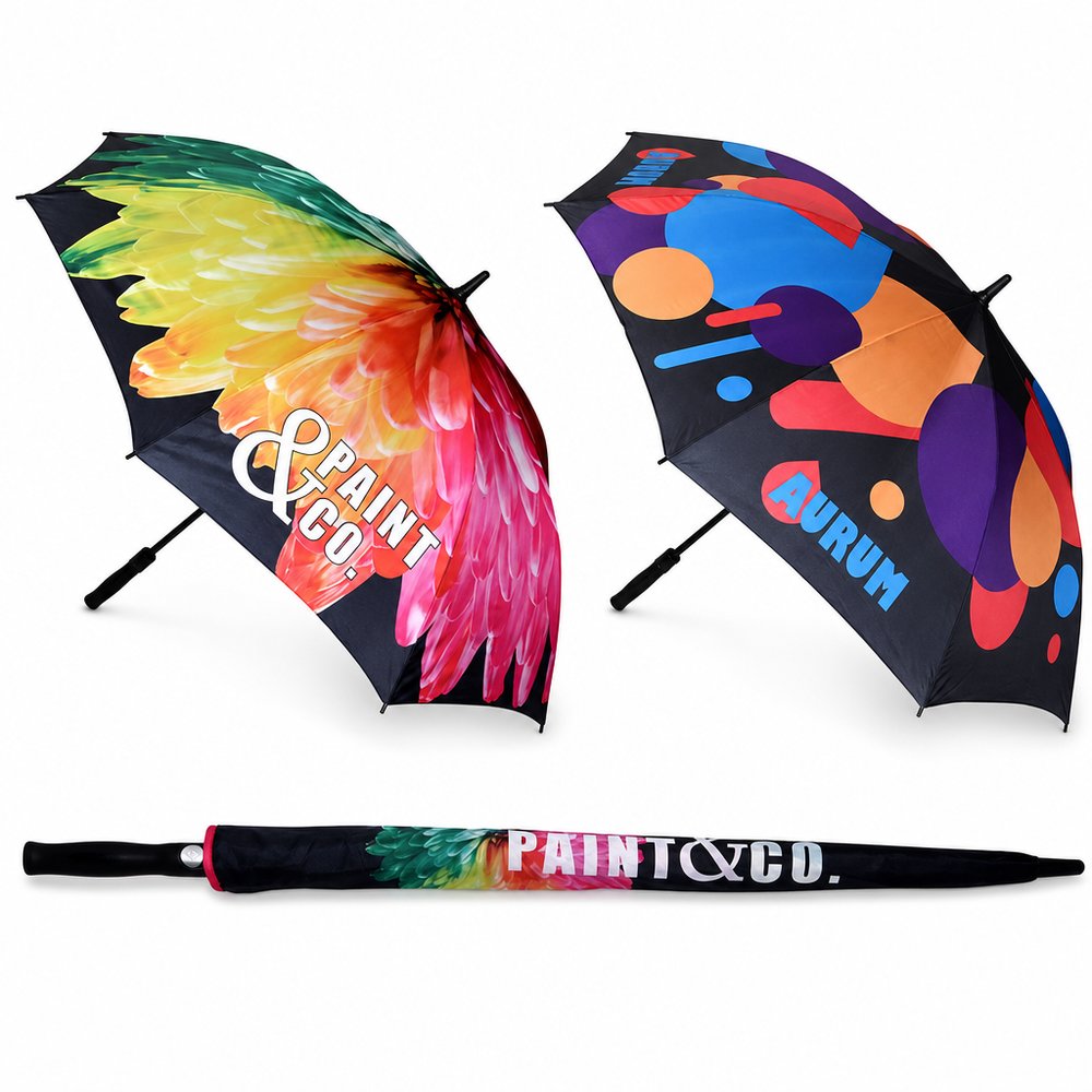 Vollfarbige Golf-Regenschirme mit Etui