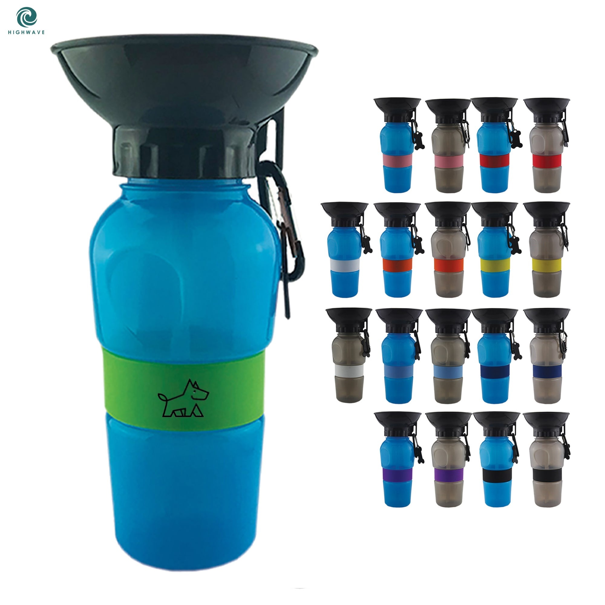 AutoDogMug Reise-Trinkflasche mit Silikonband