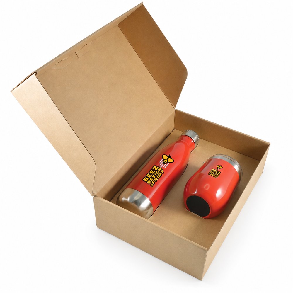 Pura Geschenkset im Kartonkoffer — Flasche und Becher