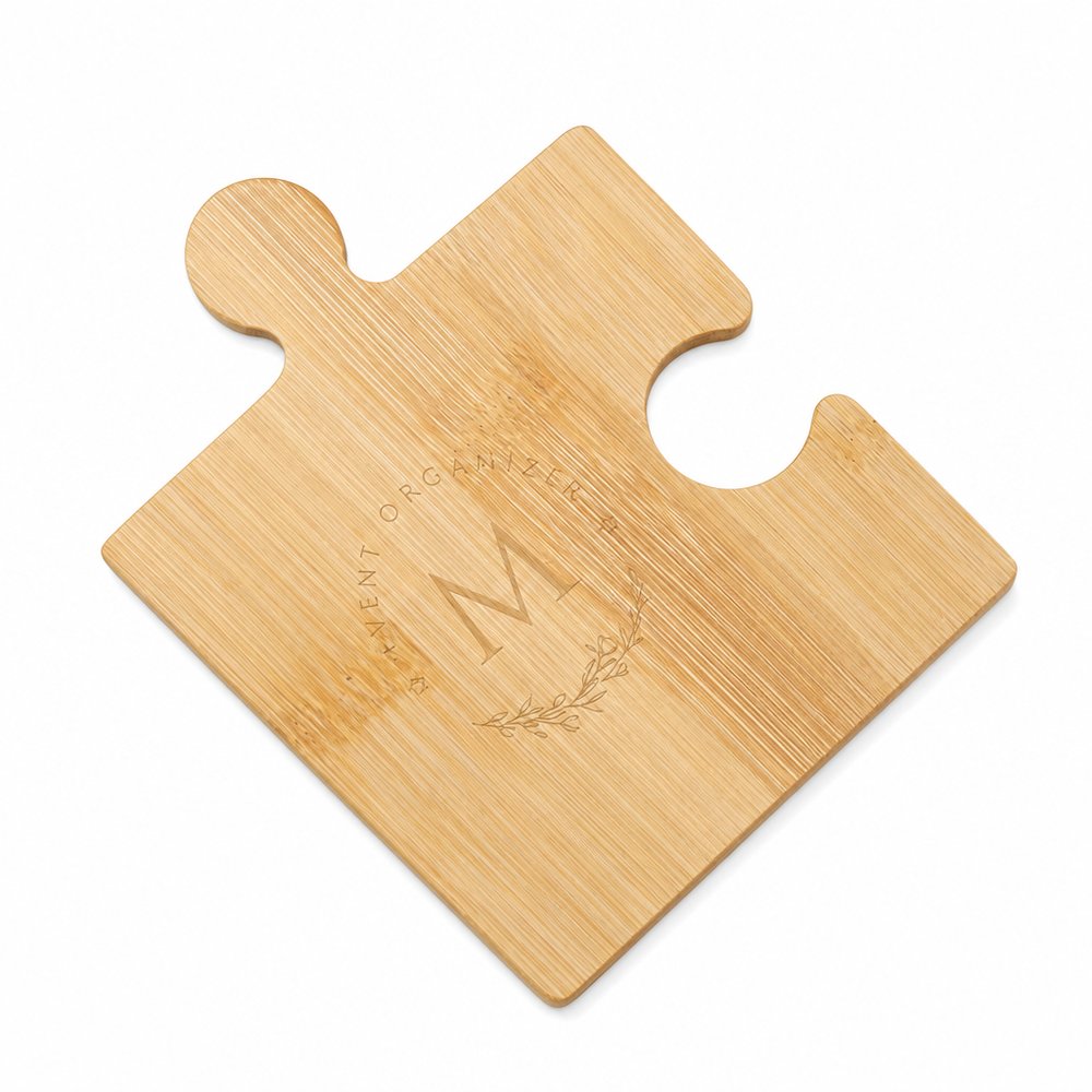 Bambus-Puzzle-Untersetzer im Viererset
