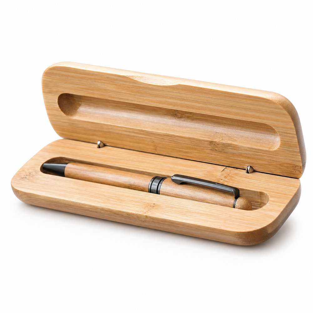 Bambus-Präsentationsbox für einen Stift
