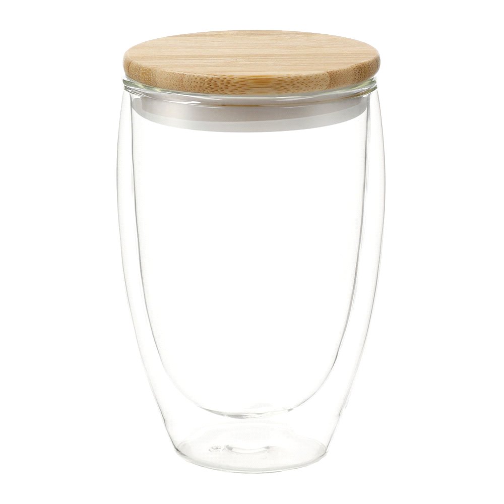 Easton Doppelwand-Glas mit Bambusdeckel