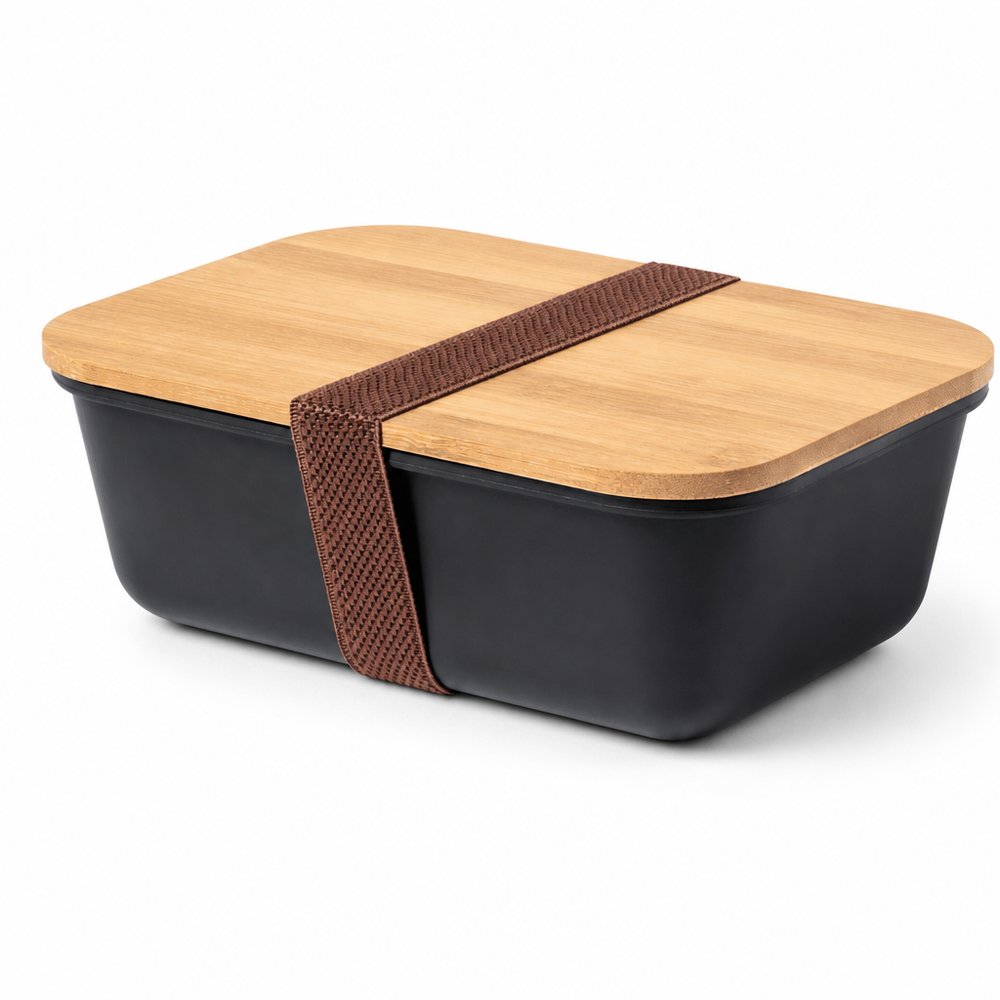 Lunchbox aus Weizenstroh mit Bambusdeckel