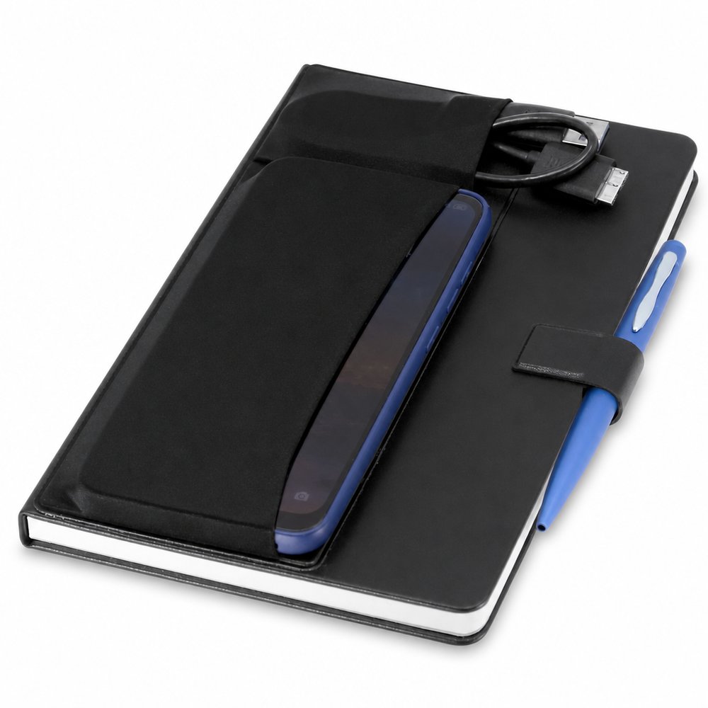 Remote-Work Notizbuch mit Tech-Fächern