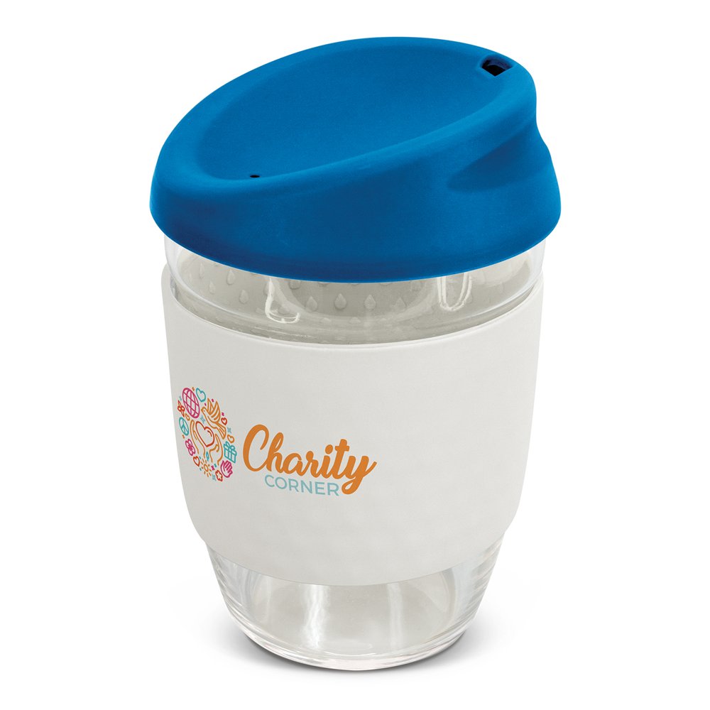 Nova Borosilikat-Glasbecher mit Silikonband 350ml