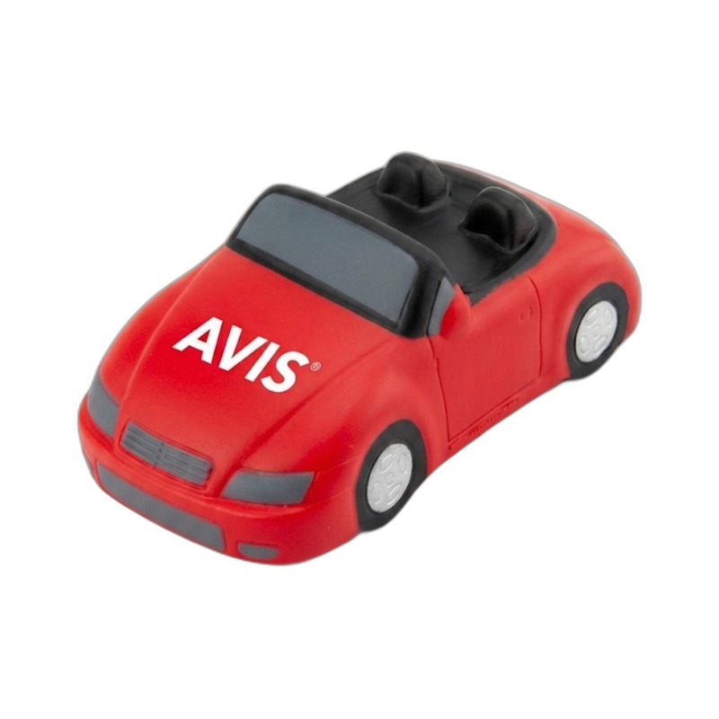 Avis red convertible stress ball car produced by Sense2