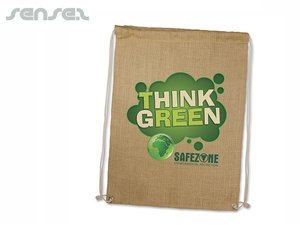 Promotional Werbe Eco Kordelzug Jute Rucks&auml;cke