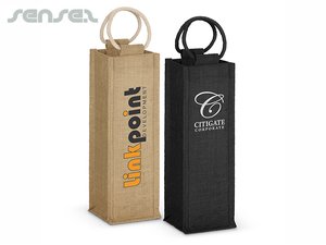 Promotional Eco Jute Einzel Wein Taschen