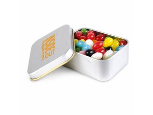 Promotional Metalldosen mit verschiedenen Mini Jelly Beans (50g)