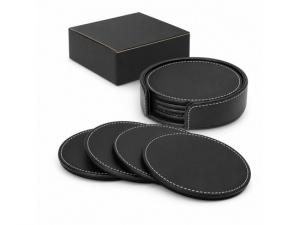 Promotional 5 St&uuml;ck Leder Untersetzer Sets rund