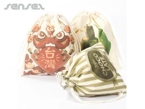 Werbeartikel Vollfarbige Baumwolltaschen mit Kordelzug oben (150 g / m&sup2;)