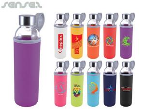 Promotional Mekka-Glasflaschen mit Neoprenh&uuml;lle (550 ml)