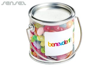 Promotional Klarer Eimer gef&uuml;llt mit JELLY BELLY Jelly Beans (180g)