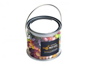 Werbeartikel Eimer gef&uuml;llt mit JELLY BELLY Jelly Beans (400g)