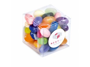 Promotional W&uuml;rfel gef&uuml;llt mit JELLY BELLY Jelly Beans (60g)