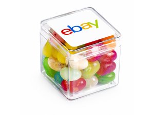 Promotional W&uuml;rfel gef&uuml;llt mit JELLY BELLY Jelly Beans (60g)