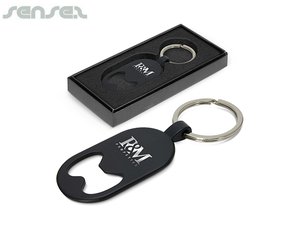 Promotional Bronx Matt Black Flaschen&ouml;ffner Schl&uuml;sselanh&auml;nger