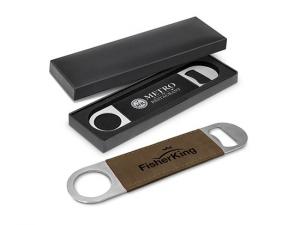 Promotional Gest&uuml;t Gravierte Flaschen&ouml;ffner aus Pu-Leder