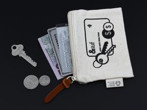 Werbeartikel Beutel aus ungebleichter Baumwolle mit Rei&szlig;verschluss (Med)