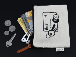 Werbeartikel Beutel aus ungebleichter Baumwolle mit Rei&szlig;verschluss (gro&szlig;)