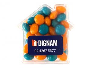 Werbeartikel House Shaped Chewy Fruits (50g)
