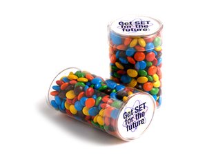 Promotional Mit M &amp; Ms gef&uuml;llte PET-R&ouml;hrchen (100 g)