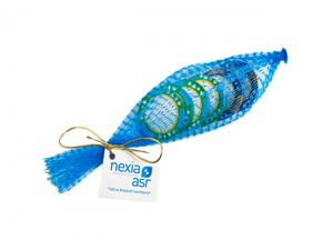 Werbeartikel Schokoladen-Pokerchips in Netzbeuteln (x6)