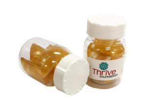 Werbeartikel Babyglas gef&uuml;llt mit Eukalyptus Humbug Lollies (45g)