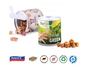 Werbeartikel Mit Lollies gef&uuml;llte recycelbare Papierdosen - Mini