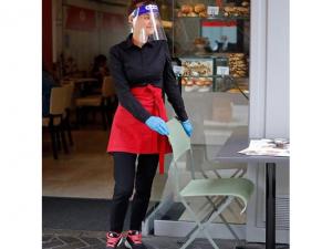 Werbeartikel Kunststoff-Gesichtsschutz in voller L&auml;nge