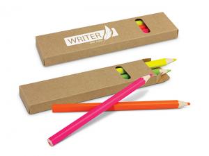 Werbeartikel Jumbo Neon Highlighter Bleistiftsets (4Stk)
