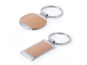 Werbeartikel Wood Silver Keyrings