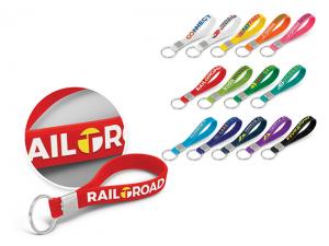 Werbeartikel Silikonband Schl&uuml;sselanh&auml;nger - gepr&auml;gt