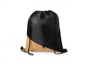 Werbeartikel Black Eco Cork Drawstring Backpacks (210D)